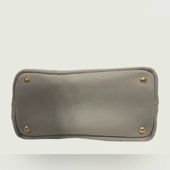 Prada Gray Small Canapa Canvas Women's Bag Authentic